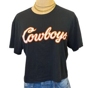 OKLAHOMA STATE UNIVERSITY OSU COWBOYS Cropped Tee T-Shirt Collegiate Gameday M